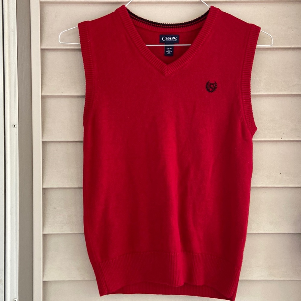 Boy’s  Chaps red sweater vest shirt size L 14/16